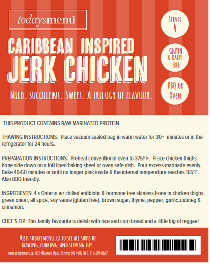 Mild Jerk Chicken (Serves 4)