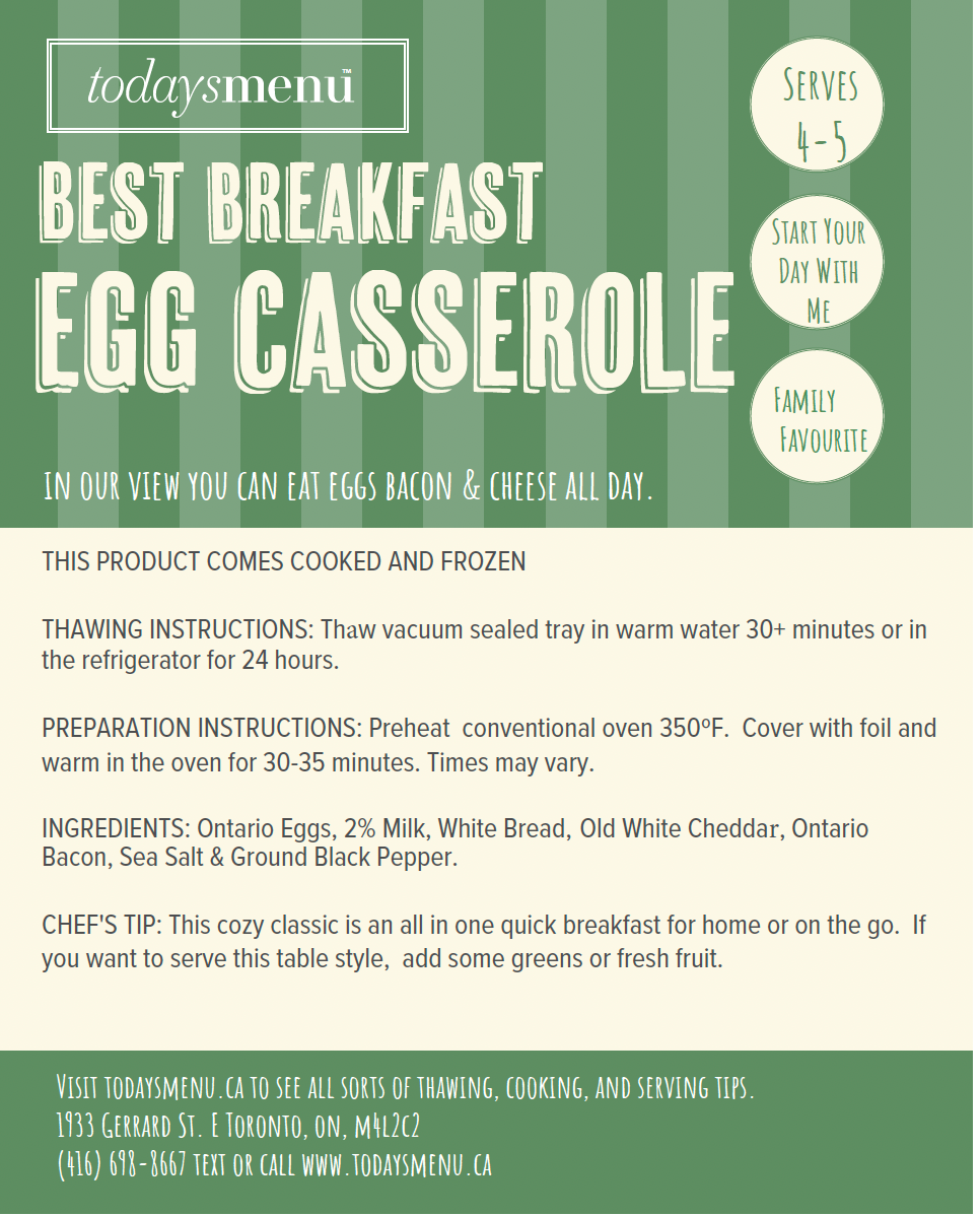 Best Breakfast Egg Casserole With Cheddar Cheese & Bacon