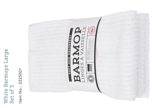 Barmop White Towel (set 4) - Today's Menu