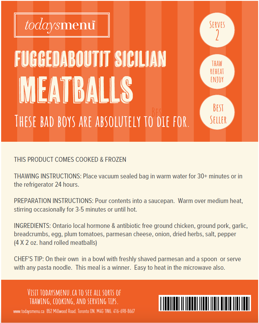 Sicilian  Meatballs (Serves 2)