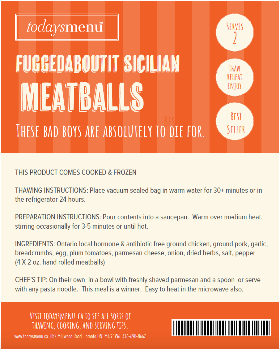 Sicilian Meatballs (Serves 2)
