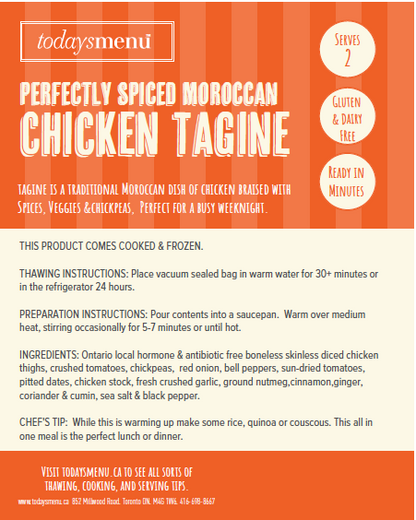 Moroccan Chicken Tagine (Serves 4)