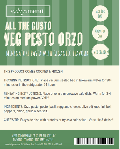 Vegetable Pesto Orzo (Side for 2/ Main for 1)