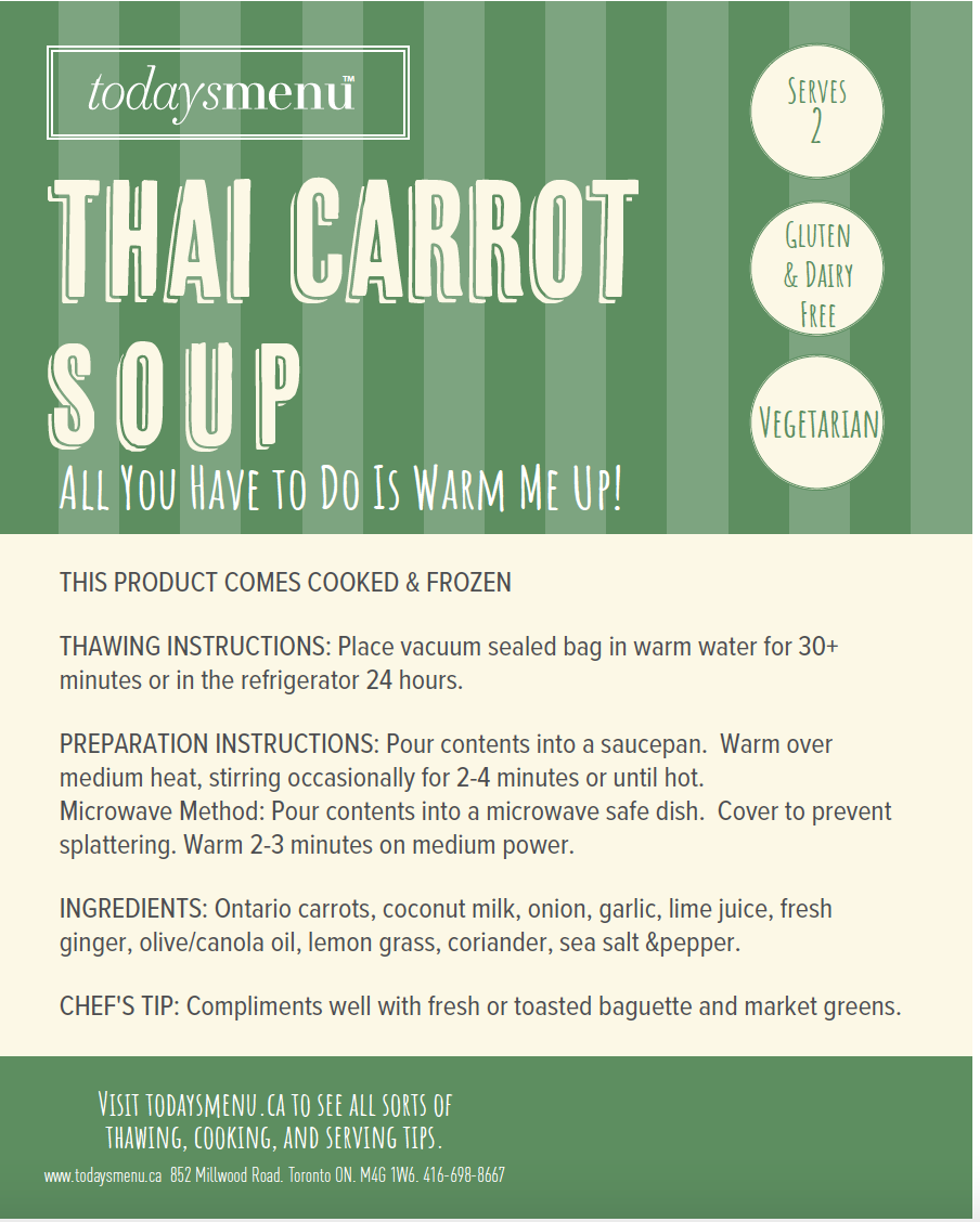 Thai Carrot Soup(Serves 2)