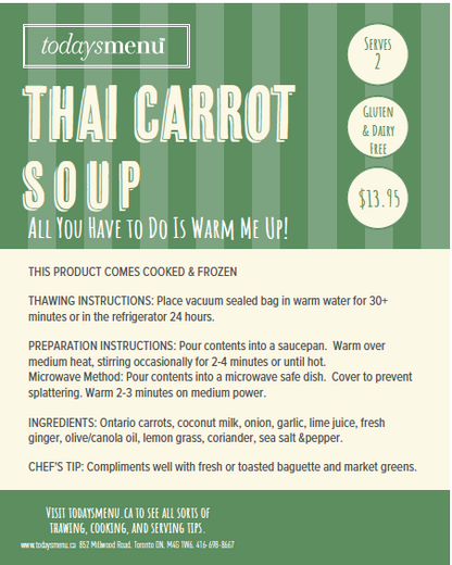 Thai Carrot Soup (Serves 4)