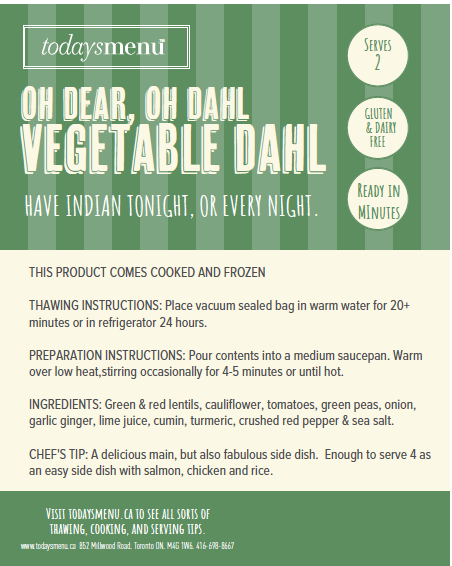 Vegetable Dahl & Basmati Rice (Serves 2)