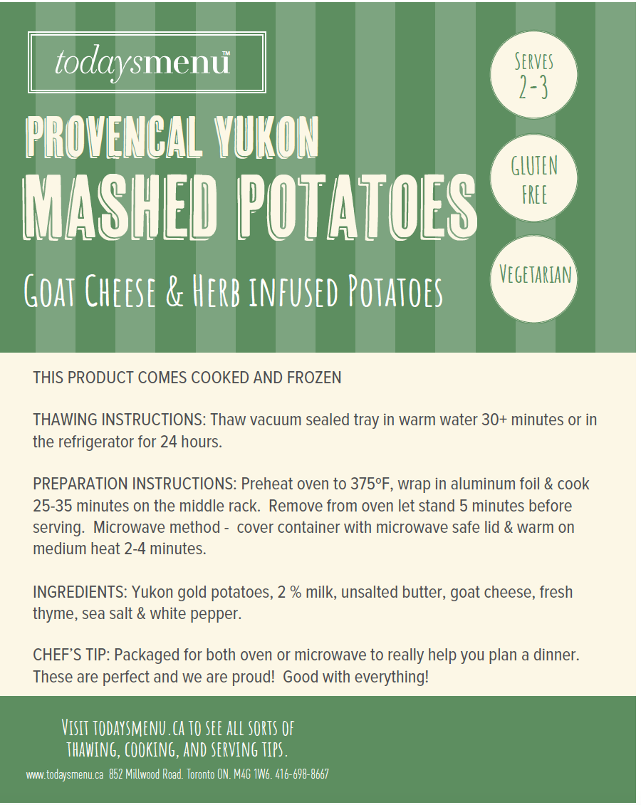 Provencal Mashed Potatoes (Serves 2-3)