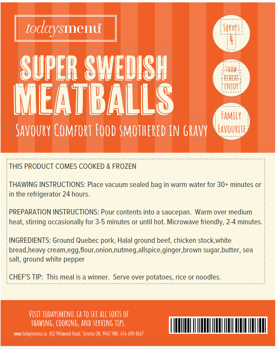 Swedish Meatballs (Serves 4)