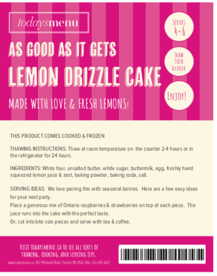 Lemony Light Tea Cake (Serves 4-6)