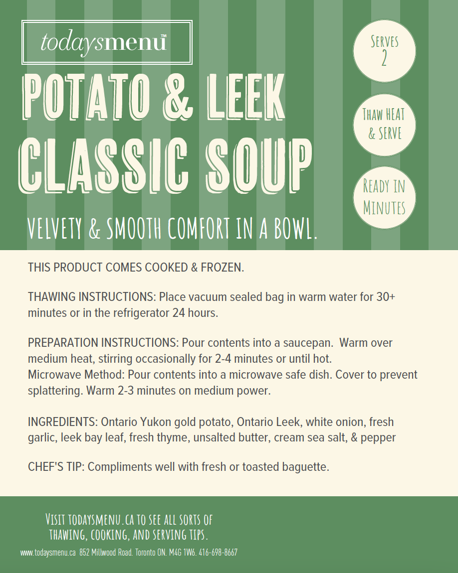 Potato & Leek Soup (Serves 4)