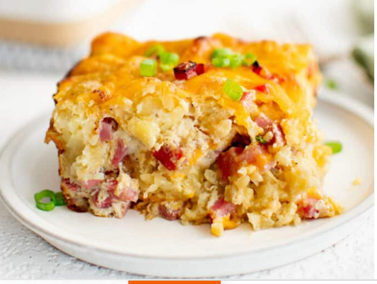 Best Breakfast Egg Casserole With Cheddar Cheese & Bacon