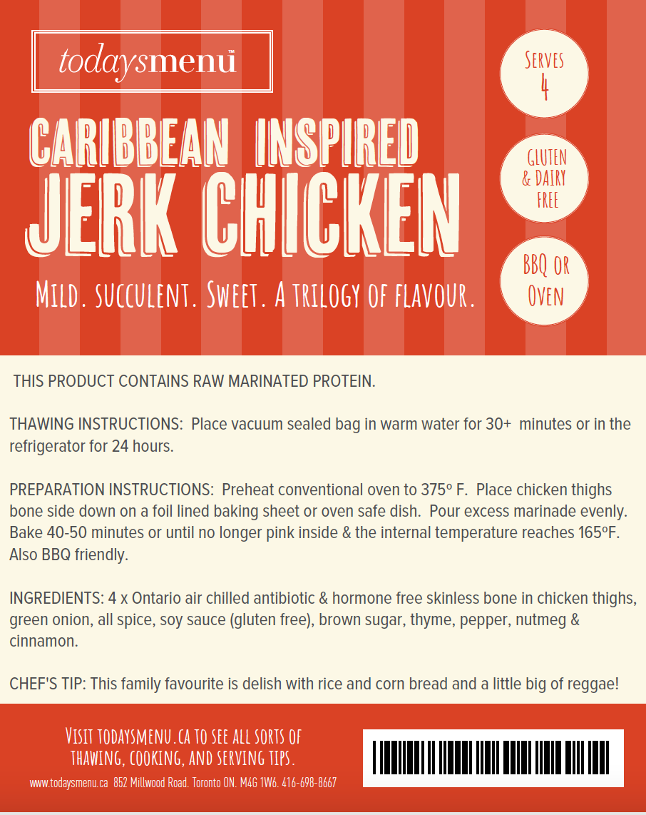 Mild Jerk Chicken with Roasted Potatoes (Serves 4)