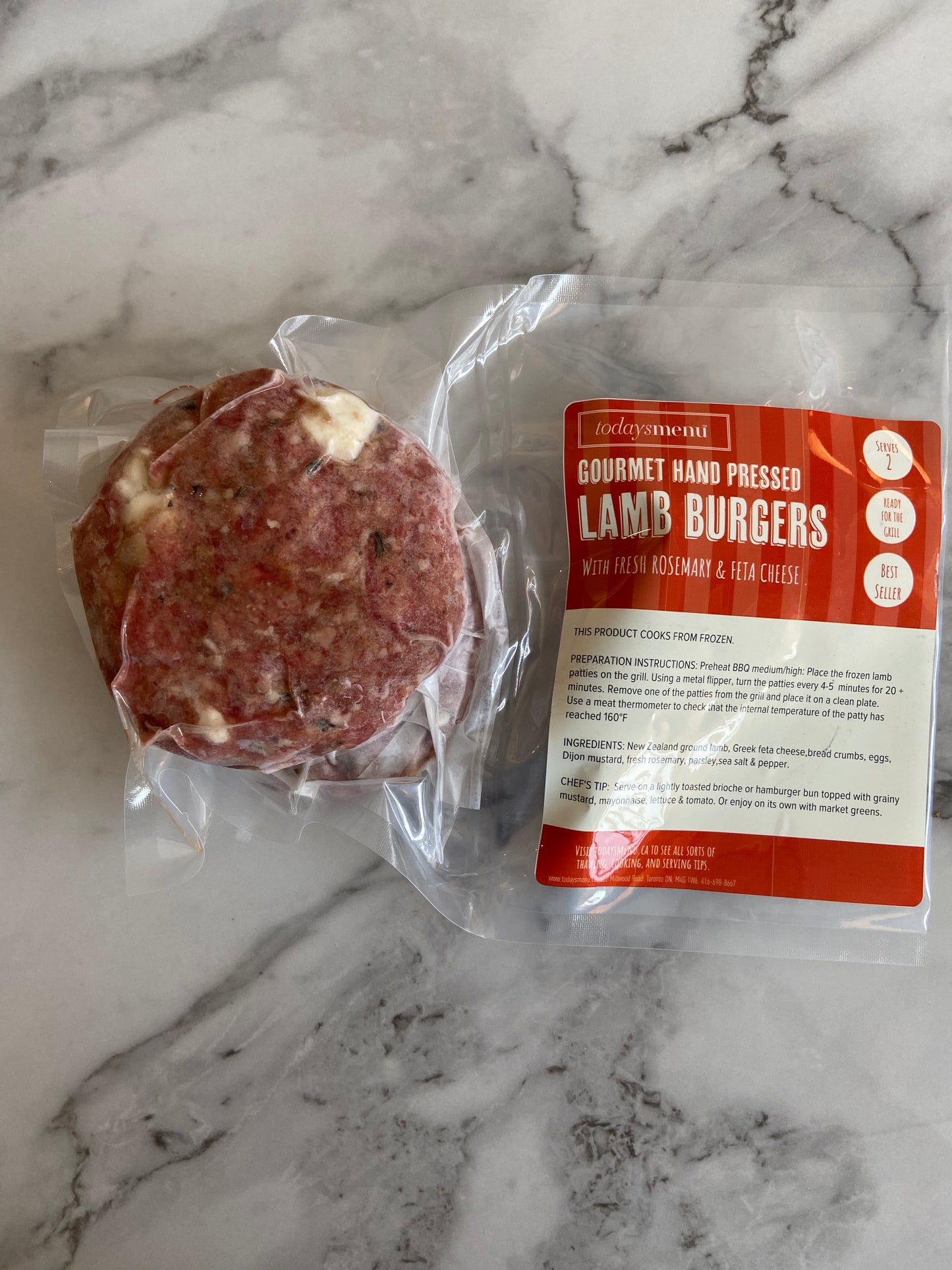 Lamb & Feta Gourmet Burgers(Serves 2)