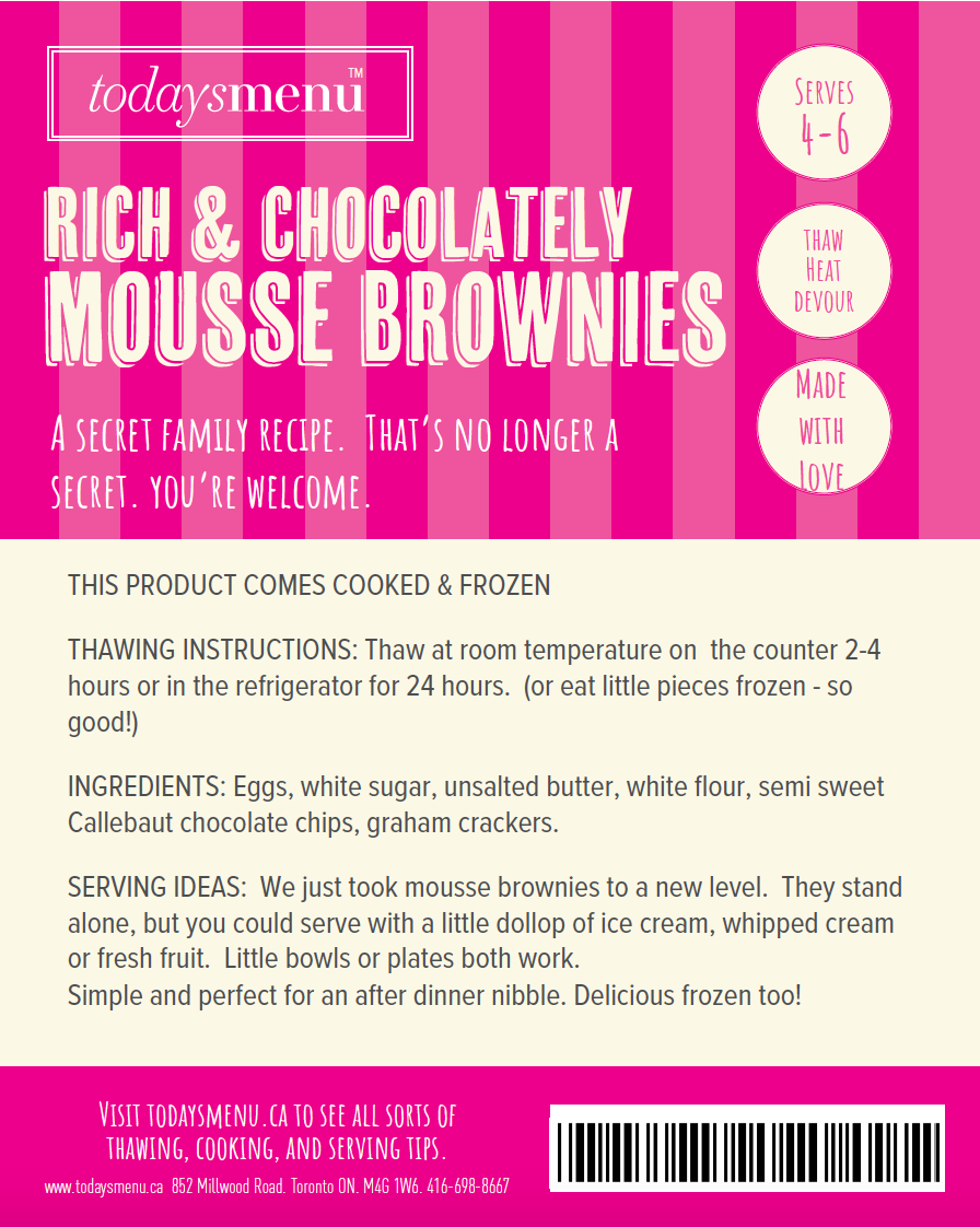 Chocolate Mousse Brownies (Serves 4-6)