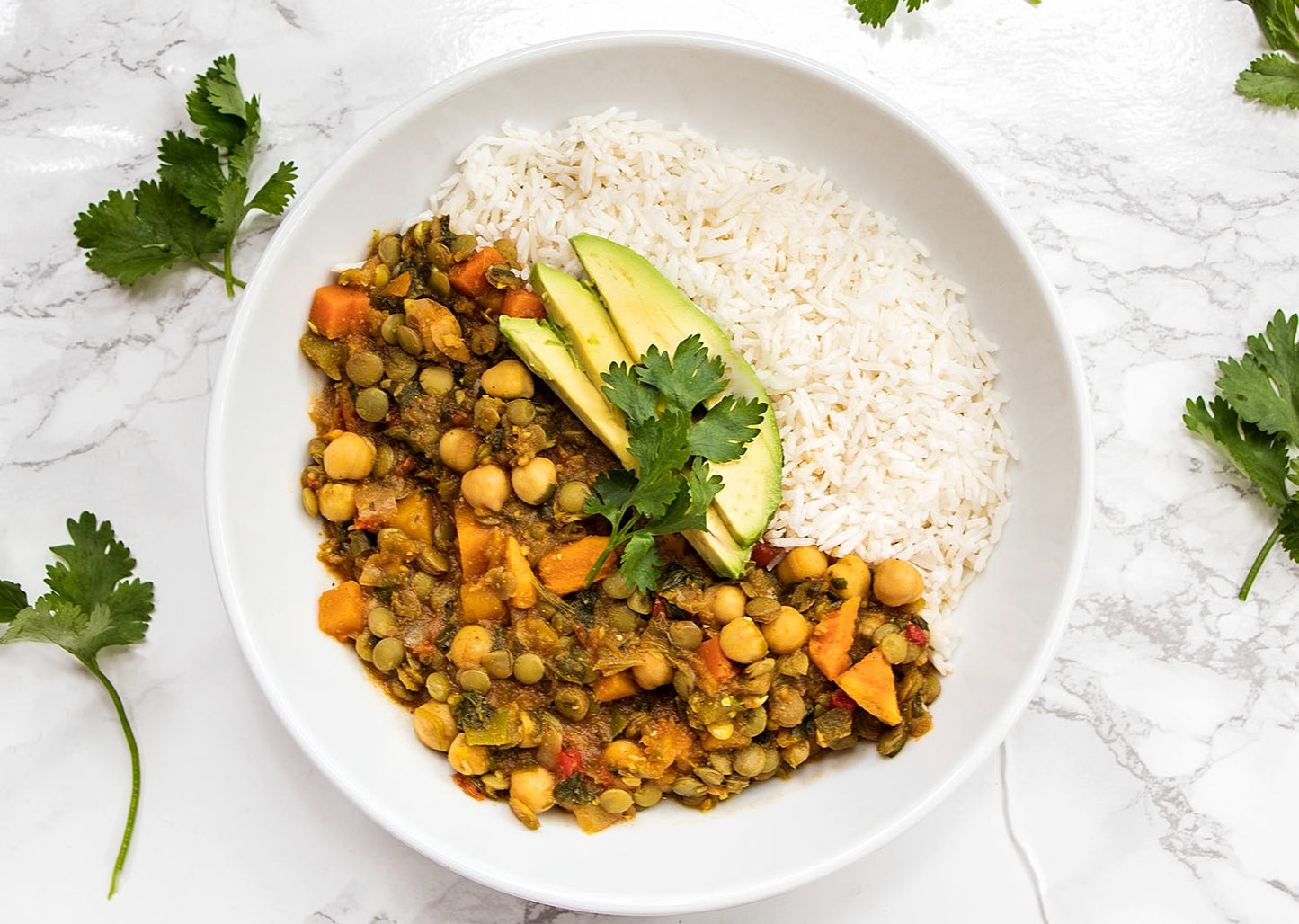 7 Vegetable Lentil Curry & Basmati Rice (Serves 2)
