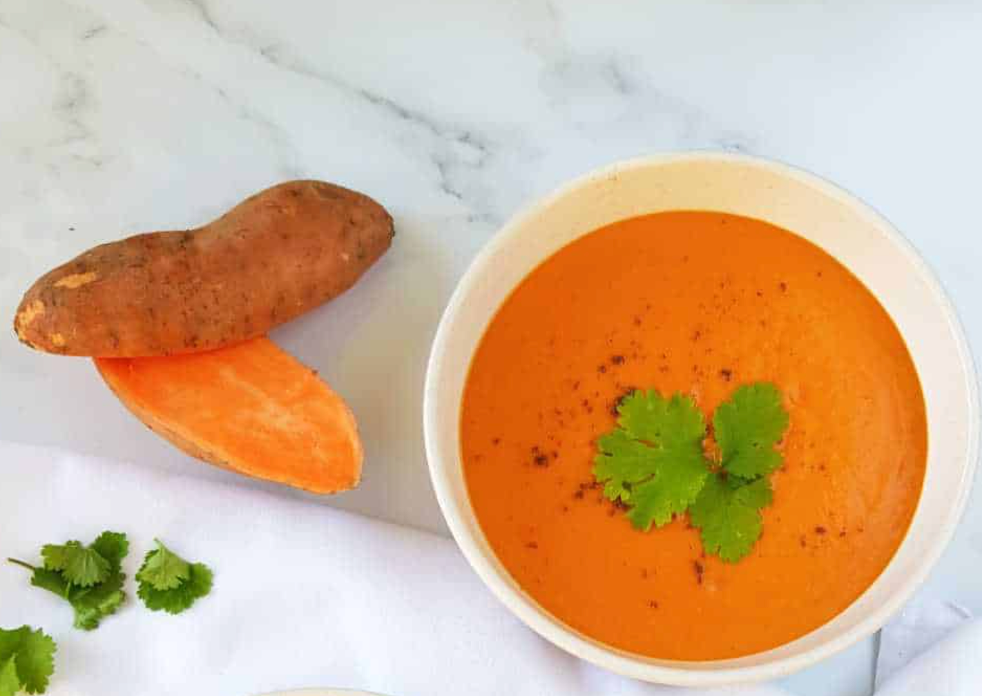 Roasted Red Pepper & Sweet Potato Soup (Serves 4)
