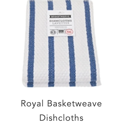 Dishcloth Basketweave Blue Stripe (Set 2) - Today's Menu
