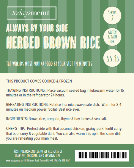 Steamed Brown Rice( Serves 2) - Today's Menu