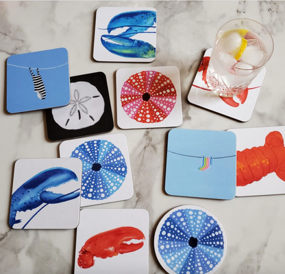 Sea Urchin Drink Coasters (Set of 4)