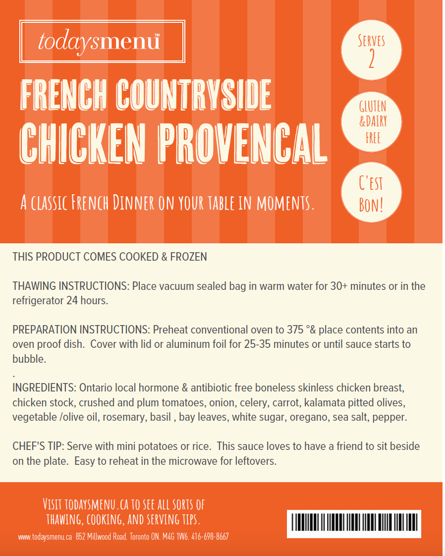 Chicken Provencal (Serves 2)