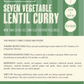 7 Vegetable Lentil Curry (Serves 2)