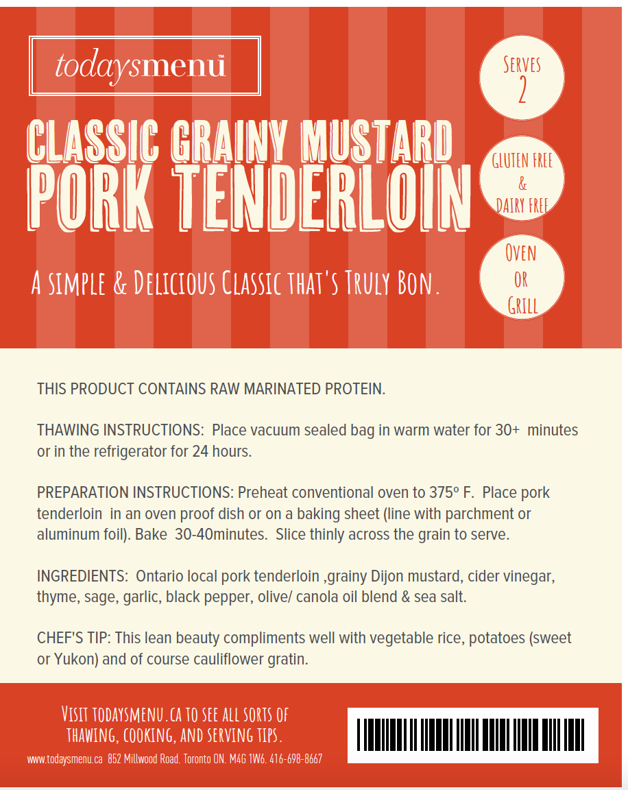 Grainy Mustard Pork Tenderloin (Serves 2-3)