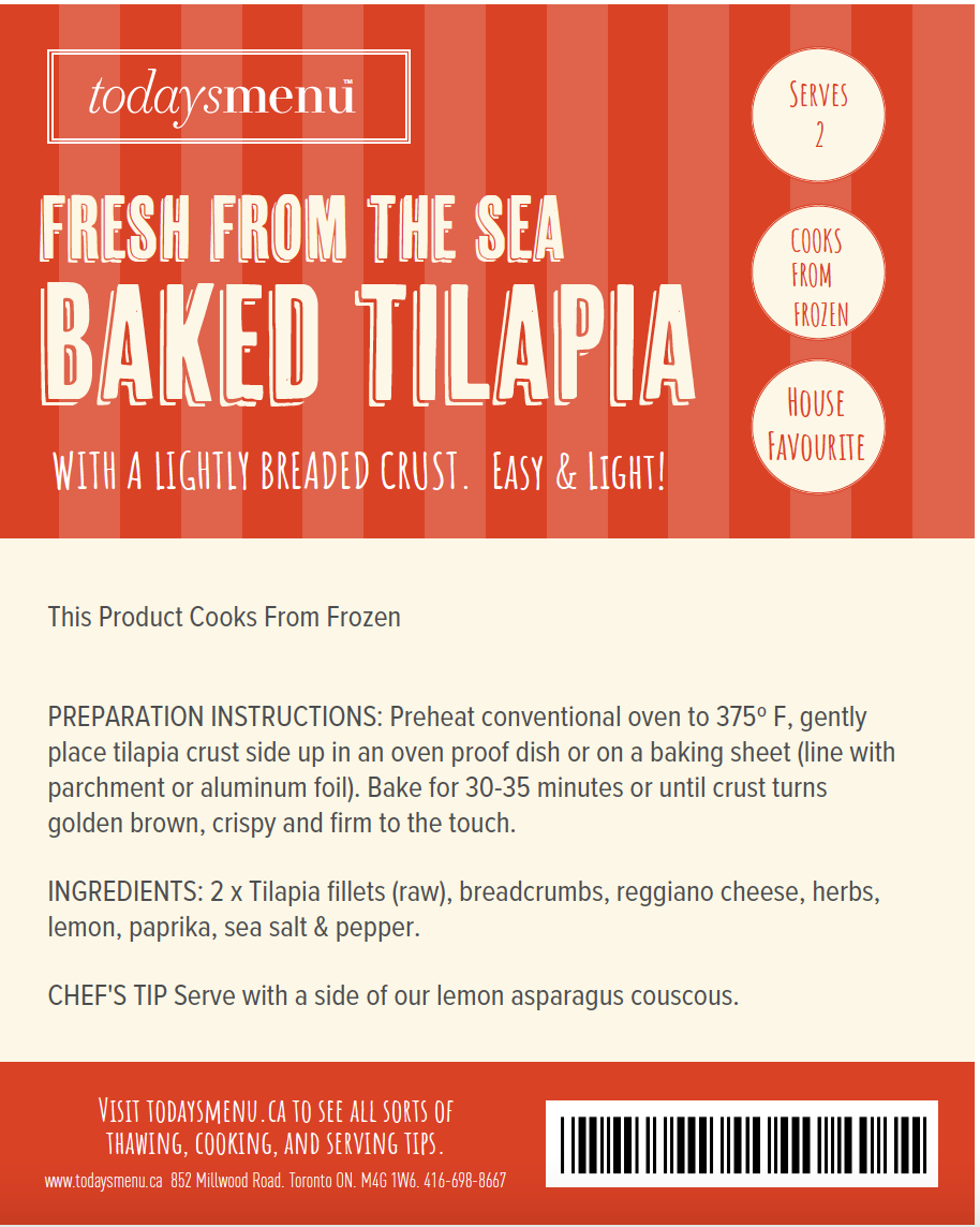 Baked Tilapia (Serves 2)