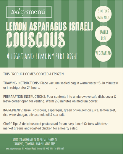 Lemon Asparagus Israeli Couscous (Side for 2/Main for 1)