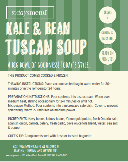Kale & Bean Tuscan Soup (Serves 2)