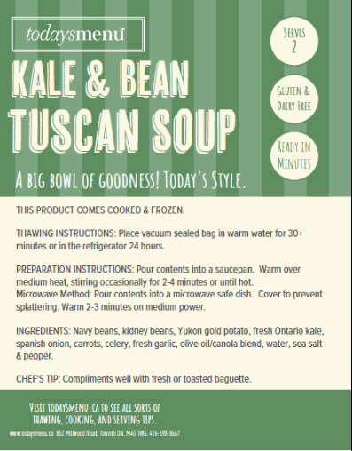 Kale & Bean Tuscan Soup (Serves 4)