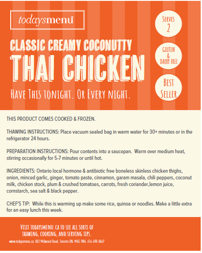 Thai Coconut Chicken(Serves 4)