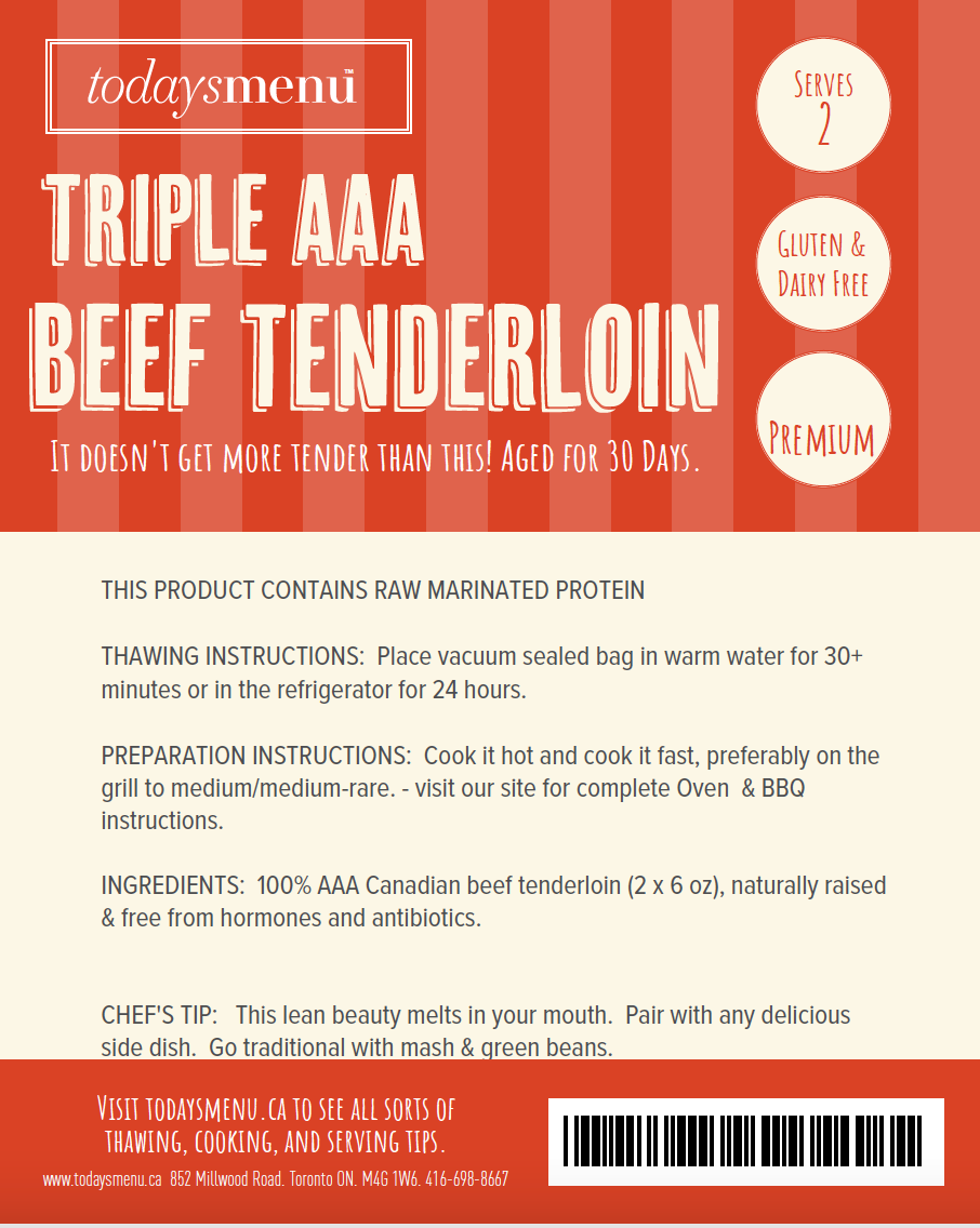Triple AAA Beef Tenderloin (Serves 2)