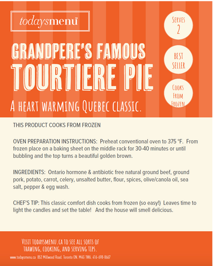 Tourtière Pie (Serves 2)