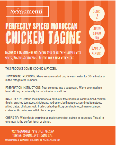 Moroccan Chicken Tagine (Serves 2)