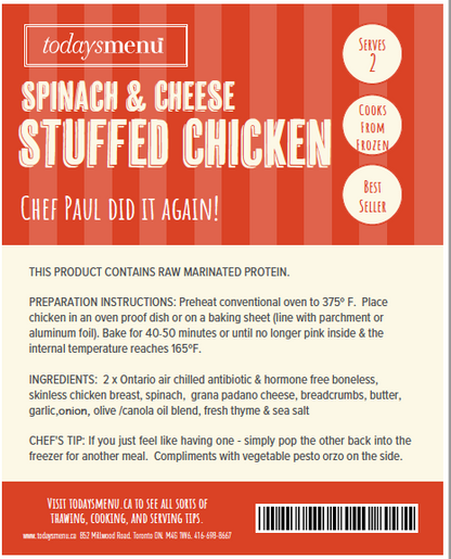 Spinach & Cheese Stuffed Chicken (Serves 2)