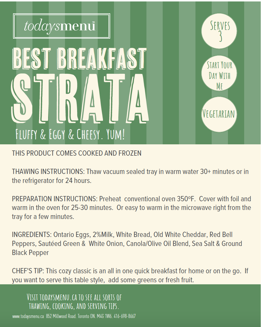 Breakfast Strata (Serves (3)