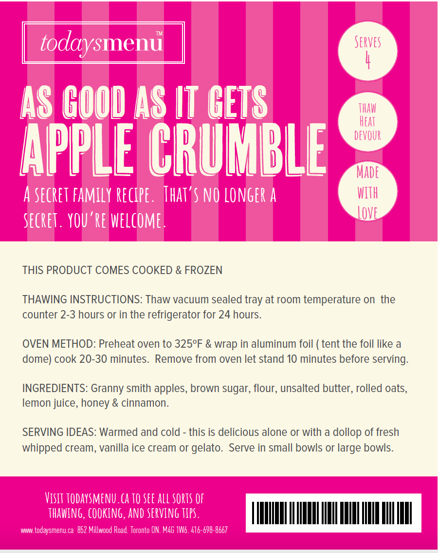 As Good As It Gets Apple Crumble (Serves 4)
