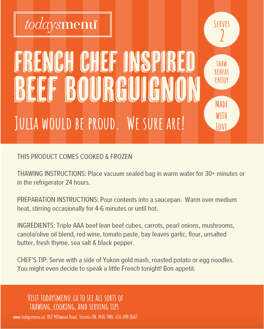Beef Bourguignon( Serves 2)