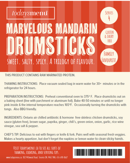 Marvelous Mandarin Drumsticks & Veggie Asian Rice (Serves 4)