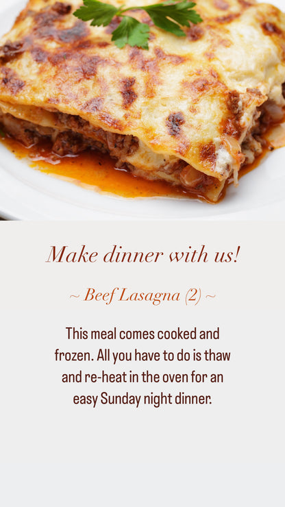 Chef Paul's Beef Lasagna(Serves 2)
