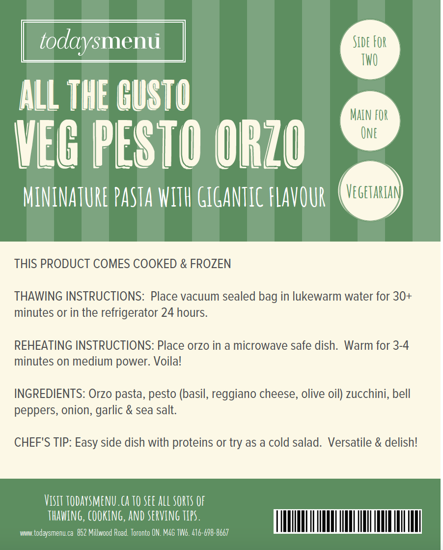 Vegetable Pesto Orzo (Side for 2/ Main for 1)