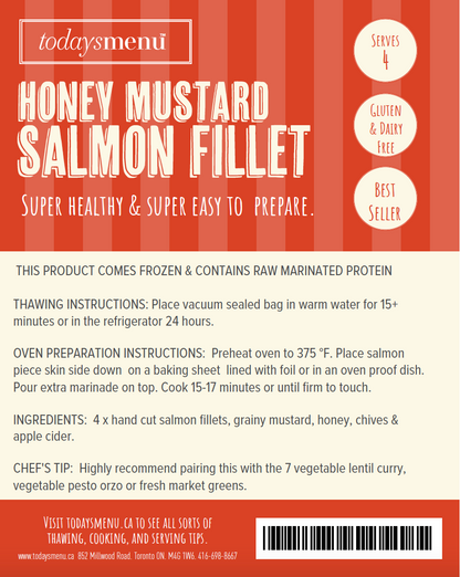 Honey Mustard Salmon &Roasted Sweet Potatoes(Serves 4)