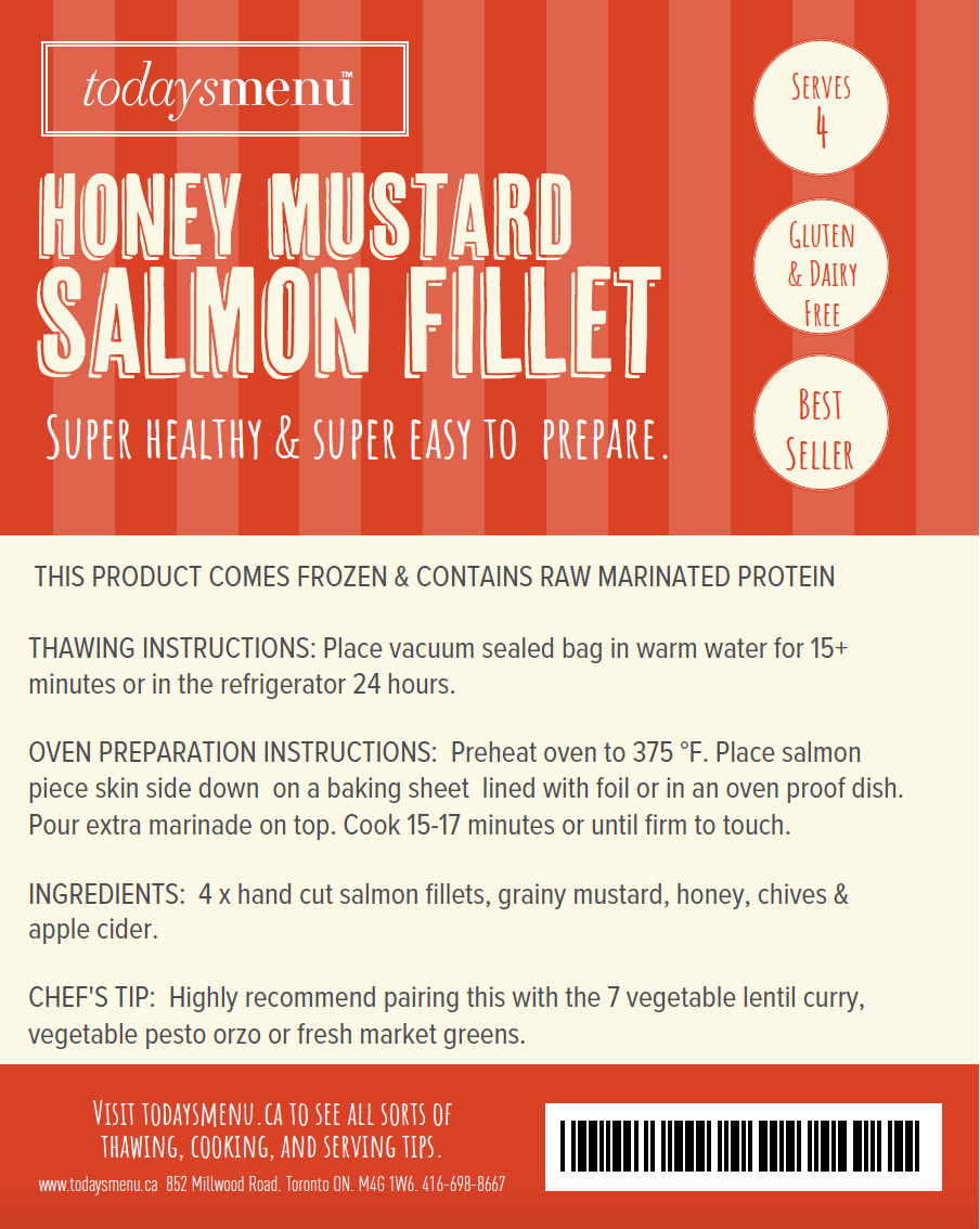 Honey Mustard Salmon & Roasted Sweet Potatoes(Serves 4)