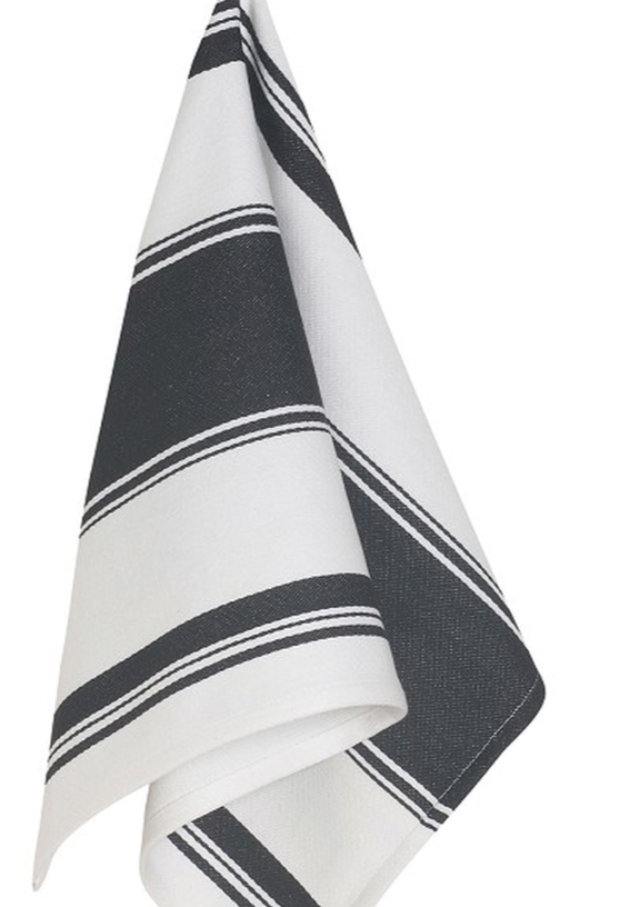 Symmetry Dishtowel Black Striped - Today's Menu