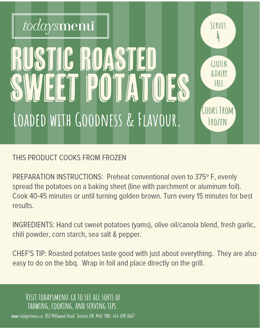 Roasted Sweet Potatoes (Serves 4)