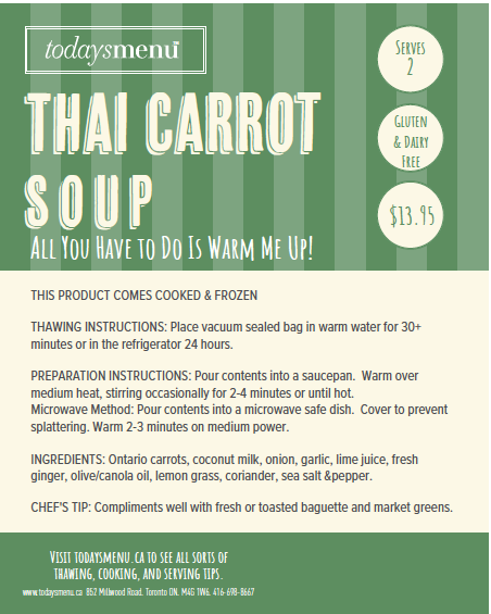 Thai Carrot Soup (Serves 4)